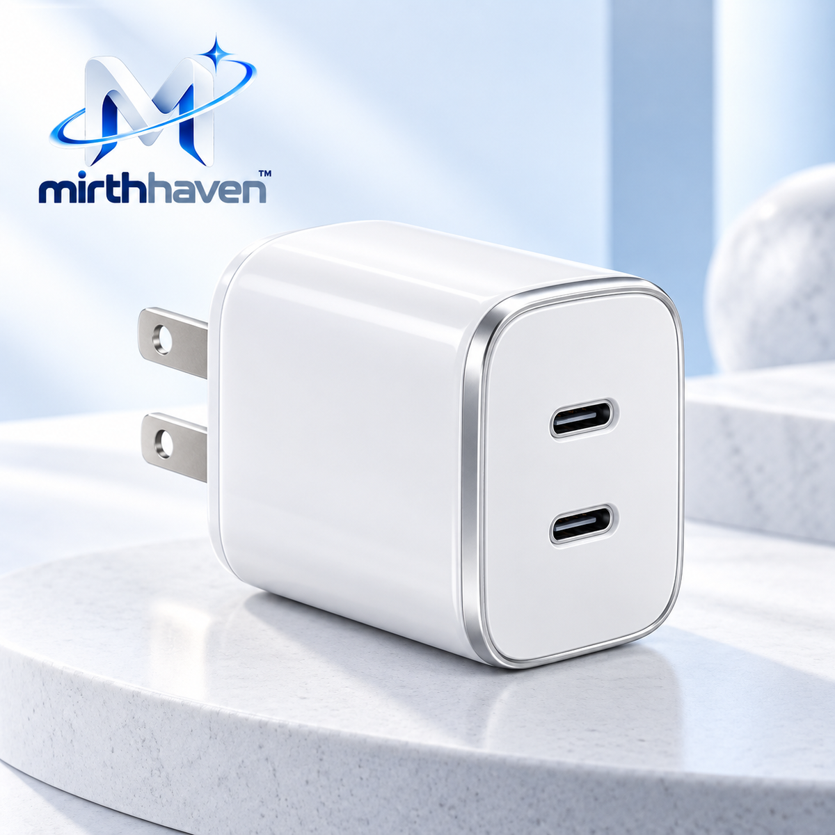 mirthhaven™ Dual USB-C Wall Charger