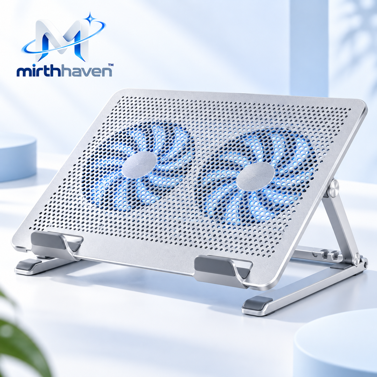 mirthhaven™ Dual-Fan Laptop Cooling Stand