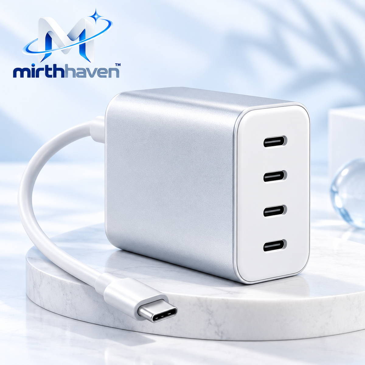mirthhaven™ 4-Port USB-C Charging Station