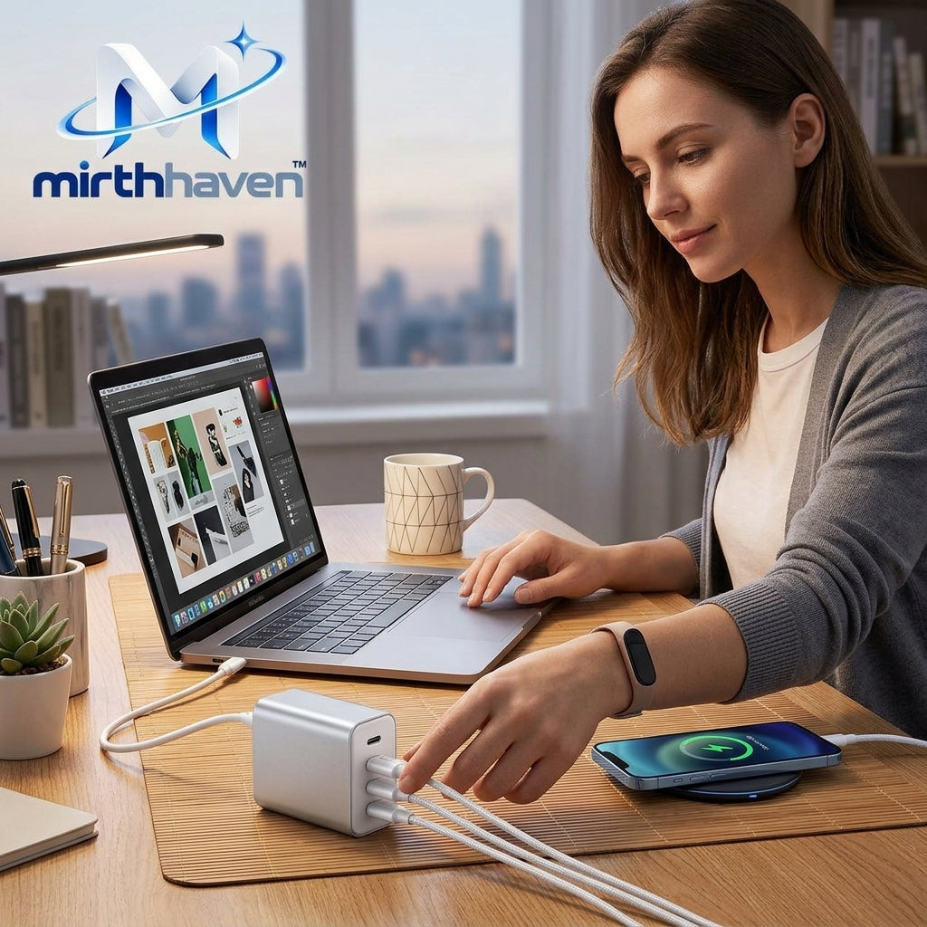 mirthhaven™ 4-Port USB-C Charging Station