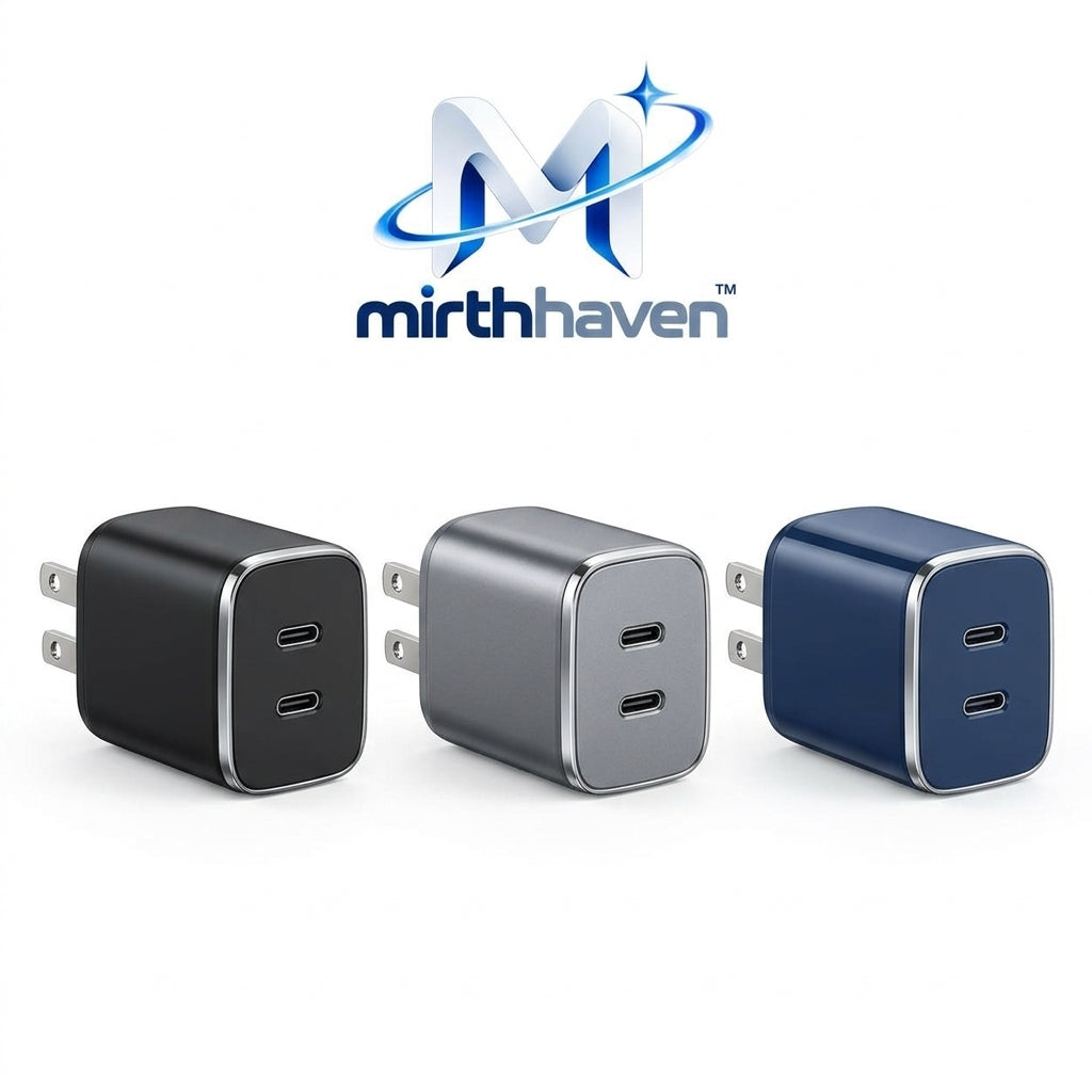 mirthhaven™ Dual USB-C Wall Charger