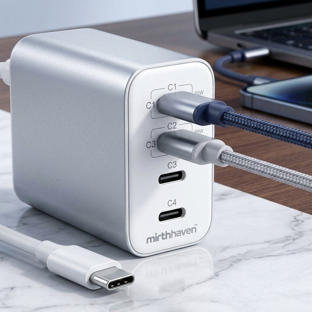 mirthhaven™ 4-Port USB-C Charging Station