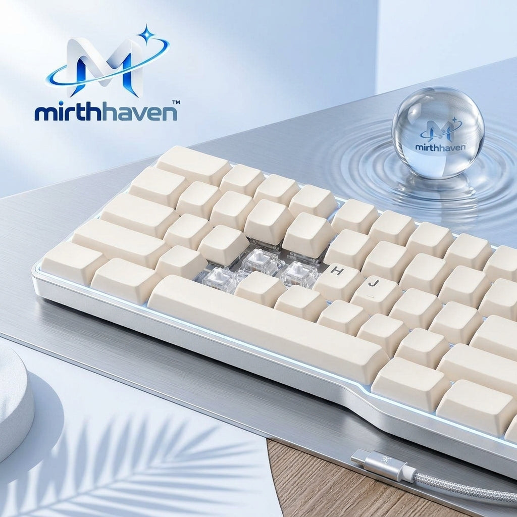 mirthhaven™ Blank-Key Wireless Keyboard